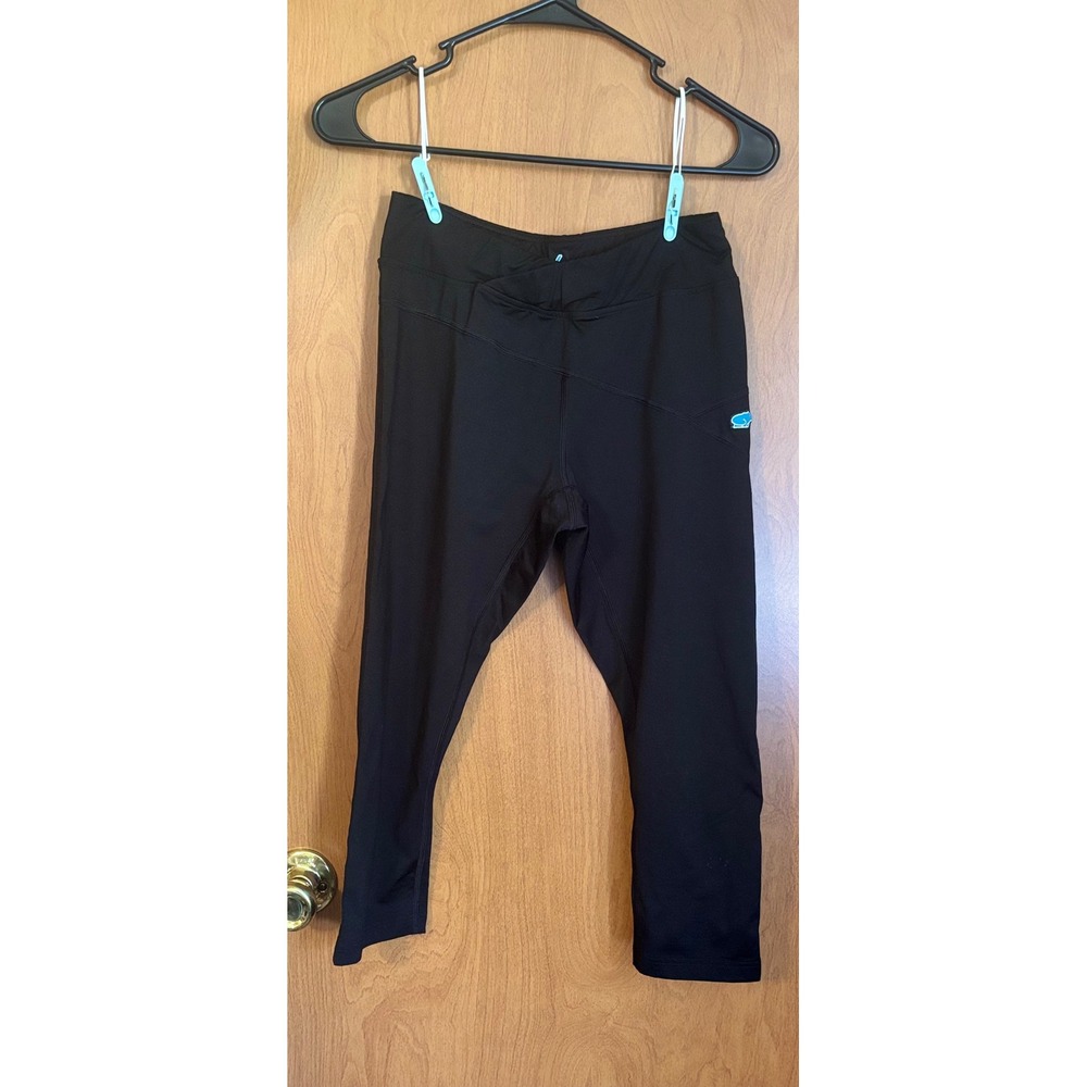Karhu Womens Black Cropped Athletic Leggings Capri Running Pants Size Small